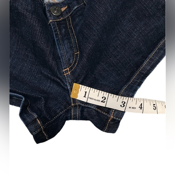 Insider Premium Denim Dark Wash Jean Shorts Low Rise 00 - Picture 5 of 7